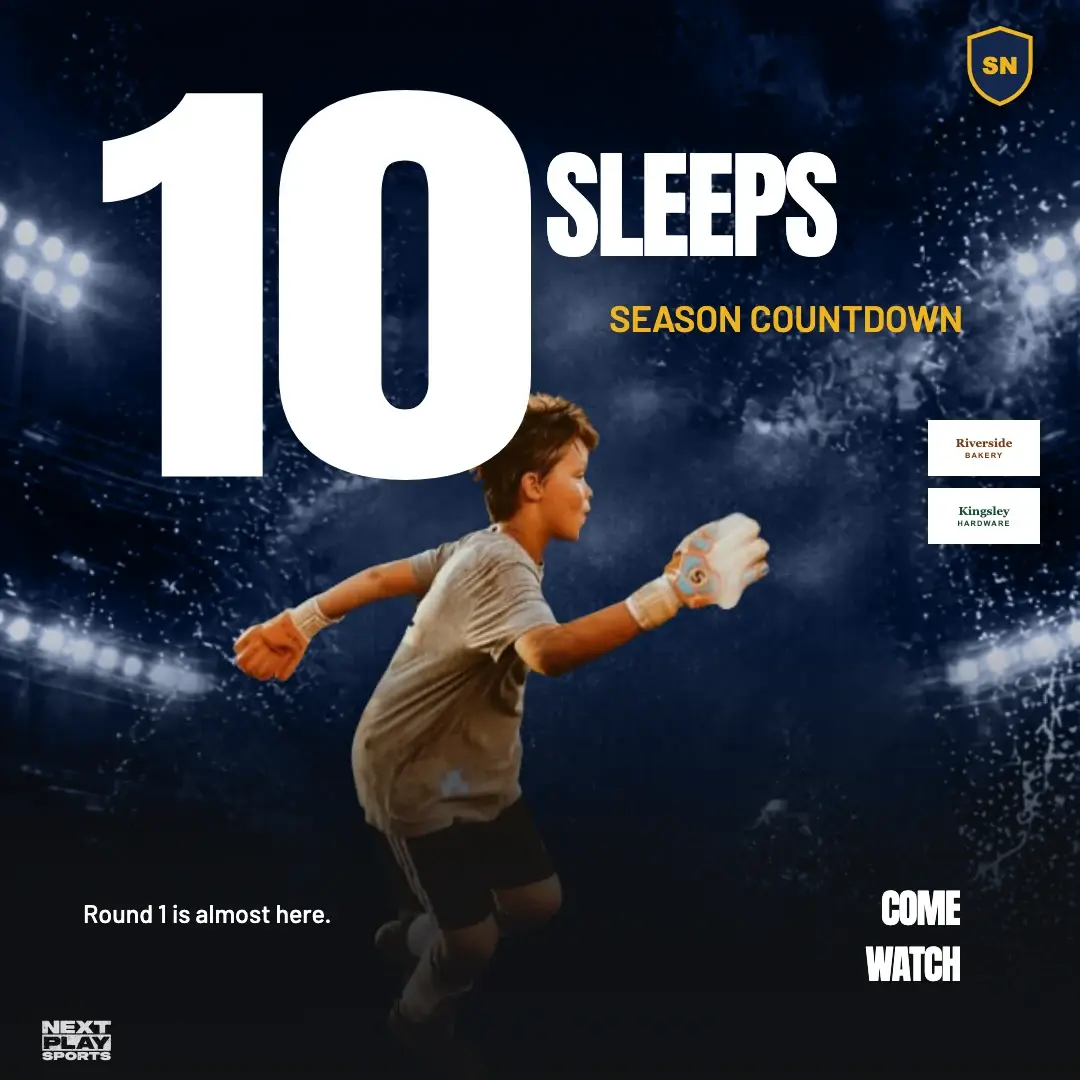 Season countdown post: 10 sleeps, with a player cut out of his photo, in South North Club colours